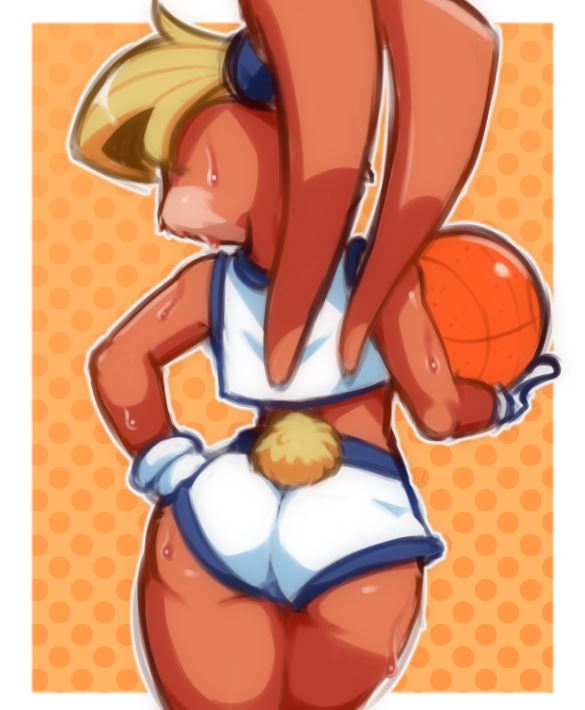 anthro, basketball uniform, brachyzoid, bunny, female, lola bunny, looney tunes, space jam, sweat