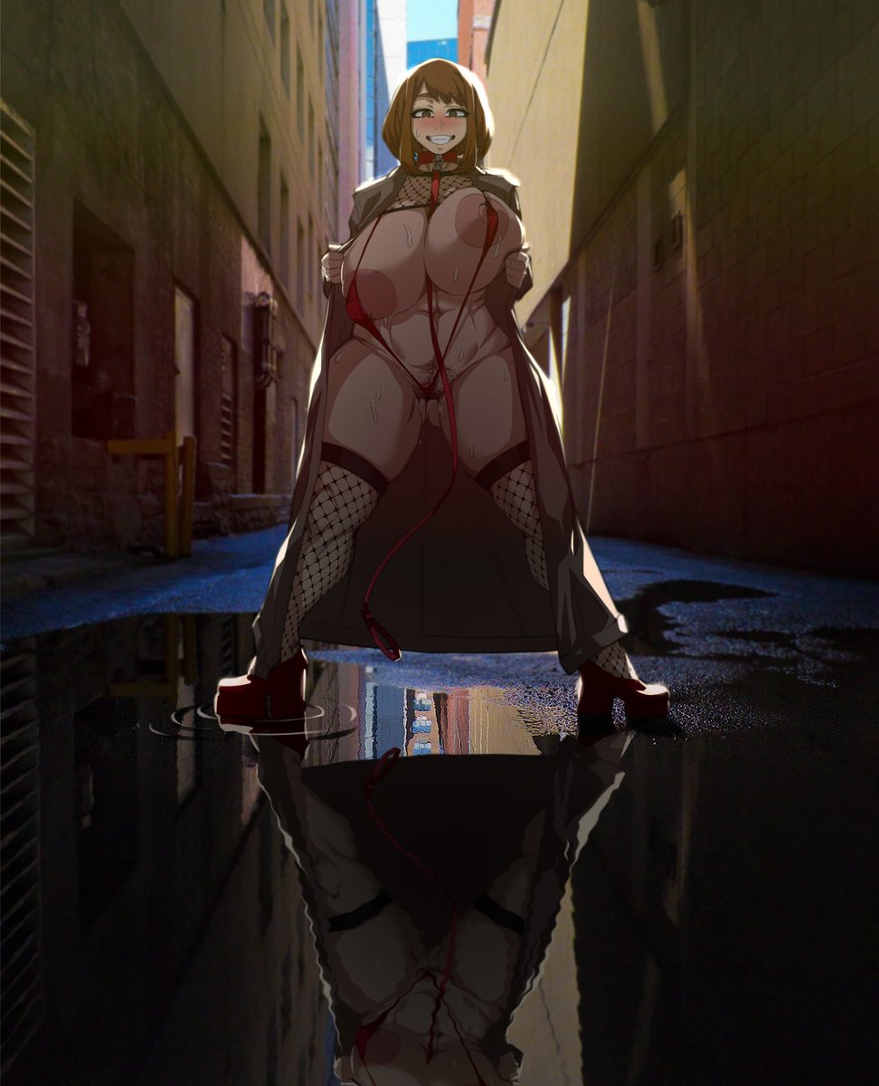 1girls alley alleyway anguriask background big_breasts bikini bimbo boku_no_hero_academia coat collar collar_and_leash exhibitionism exposed exposed_breasts exposed_nipples female_focus female_only fishnet fishnet_legwear fishnet_stockings fishnet_topwear fishnets hairy hairy_pussy high_heels huge_breasts inviting leash leash_and_collar leather_clothing my_hero_academia nipples nipples_visible_through_clothing ochako_uraraka outdoors pervert photo_background prostitute_clothes prostitution pussy pussy_juice pussy_juice_drip real_background shounen_jump skimpy sling_bikini slingshot_bikini slingshot_swimsuit slut slutty_clothing slutty_outfit smile smiling smiling_at_viewer solo solo_female solo_focus sweat sweatdrop sweating sweaty sweaty_body tagme uraraka_ochako venus_body voluptuous voluptuous_female whore