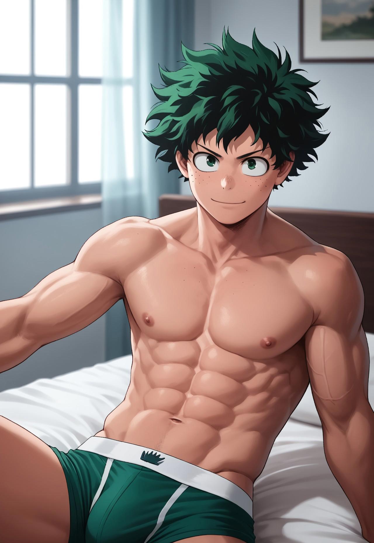 abs ai_generated boku_no_hero_academia boxer_briefs bsky_link bulge civitai deku dvxxxgrai gay green_eyes green_male_underwear green_underwear izuku_midoriya male male_focus male_only male_underwear midoriya_izuku muscular muscular_male my_hero_academia navel nipples pixai pony_diffusion_xl shirtless shirtless_male solo solo_focus solo_male tagme topless topless_male twitter_link underwear yaoi