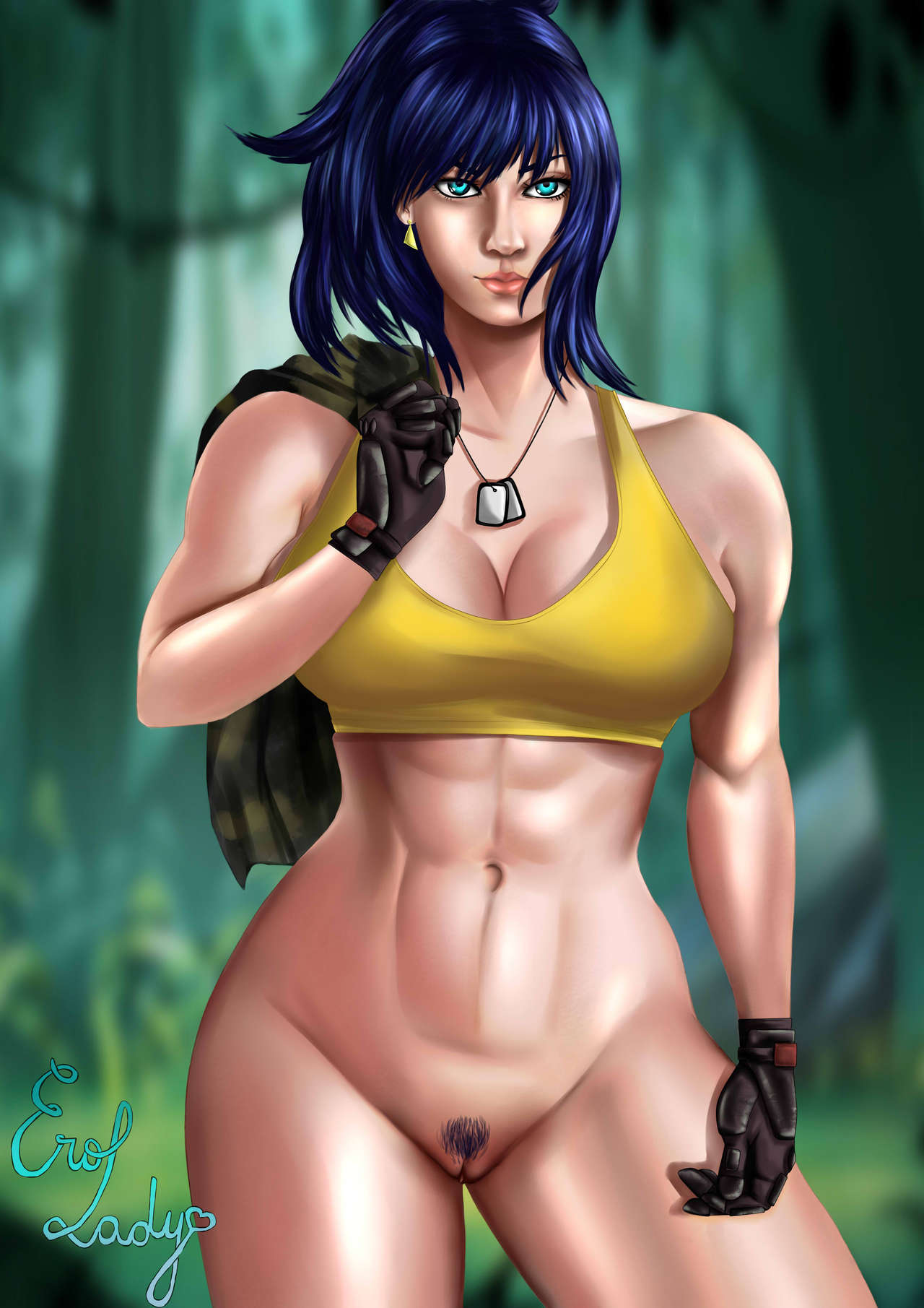 1girls athletic athletic_female big_breasts blue_eyes blue_hair bottomless busty clothed collar earrings erolady female gloves huge_breasts inviting king_of_fighters leona_heidern light-skinned_female light_blue_eyes light_skin long_hair military military_clothing military_uniform nature nature_background necklace no_pants pale-skinned_female pale_skin pussy removed_clothing removing_clothing seductive_look standing taking_clothes_off tank_top thick thick_thighs thighs tied_hair toned toned_female undressing voluptuous voluptuous_female wide_hips