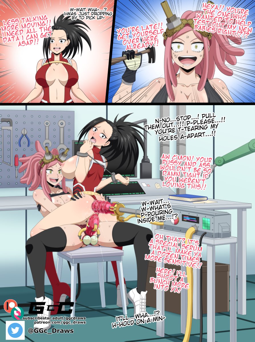 anal anal_sex ass ass_grab black_eyes black_hair black_legwear black_stockings boku_no_hero_academia bound_arms cleavage dildo dildo_in_ass dildo_in_pussy dildo_penetration dildo_riding dildo_sitting english english_text footwear ggc handcuffs hatsume_mei large_ass large_breasts mei_hatsume momo_yaoyorozu my_hero_academia nipples penetration pink_hair pussy sex sex_from_behind sex_machine sex_toy spread_legs sweat thick_thighs thighhighs uncensored white_shoes wide_hips yellow_eyes