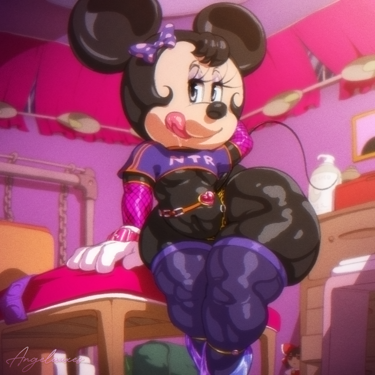 angelauxes big_ass black_body fat_ass licking_lips minnie_mouse mouse_ears ntr ready_to_fuck shortstack slutty_outfit thick_ass thick_body thick_butt thick_legs thick_thighs