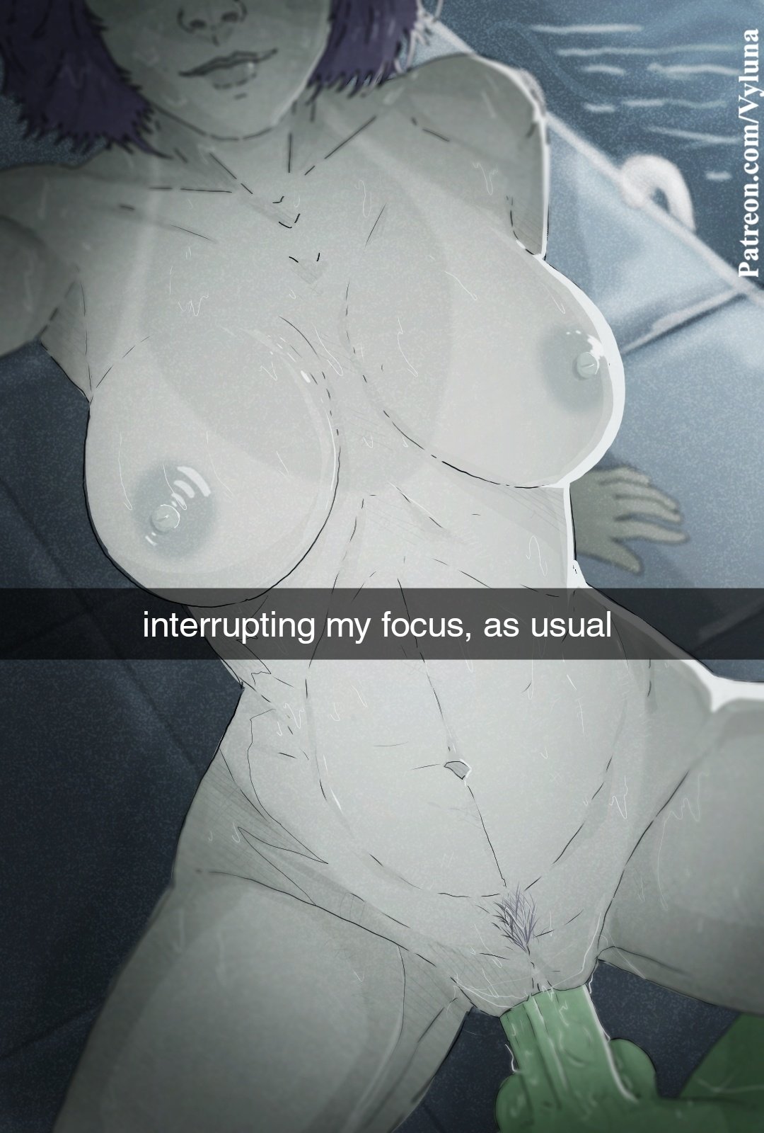 1boy, 1girls, 2d, balls, beast boy, breasts, caption, dc comics, dick, female, garfield logan, male, male/female, navel, nipples, pale skin, pale-skinned female, penis, pubic hair, purple hair, pussy, rachel roth, raven (dc), raven (teen titans), selfie, sex, slim waist, swimsuit tan, tanline, teen titans, teen titans (television series), teenage girl, teenager, thick thighs, vaginal penetration, vyluna 