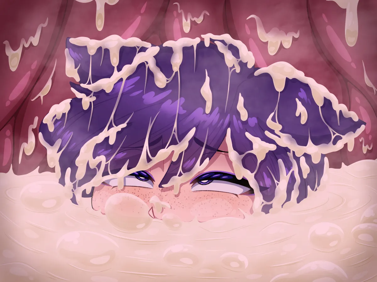 cock vore, covered in cum, cum, cum bath, cum digestion, cum everywhere, cum on body, cum on breasts, cum on face, cumgestion, digestion, drowning in cum, female prey, internal, naked, naked female, original, original character, soft vore, unwilling, unwilling prey, unwilling vore, vore