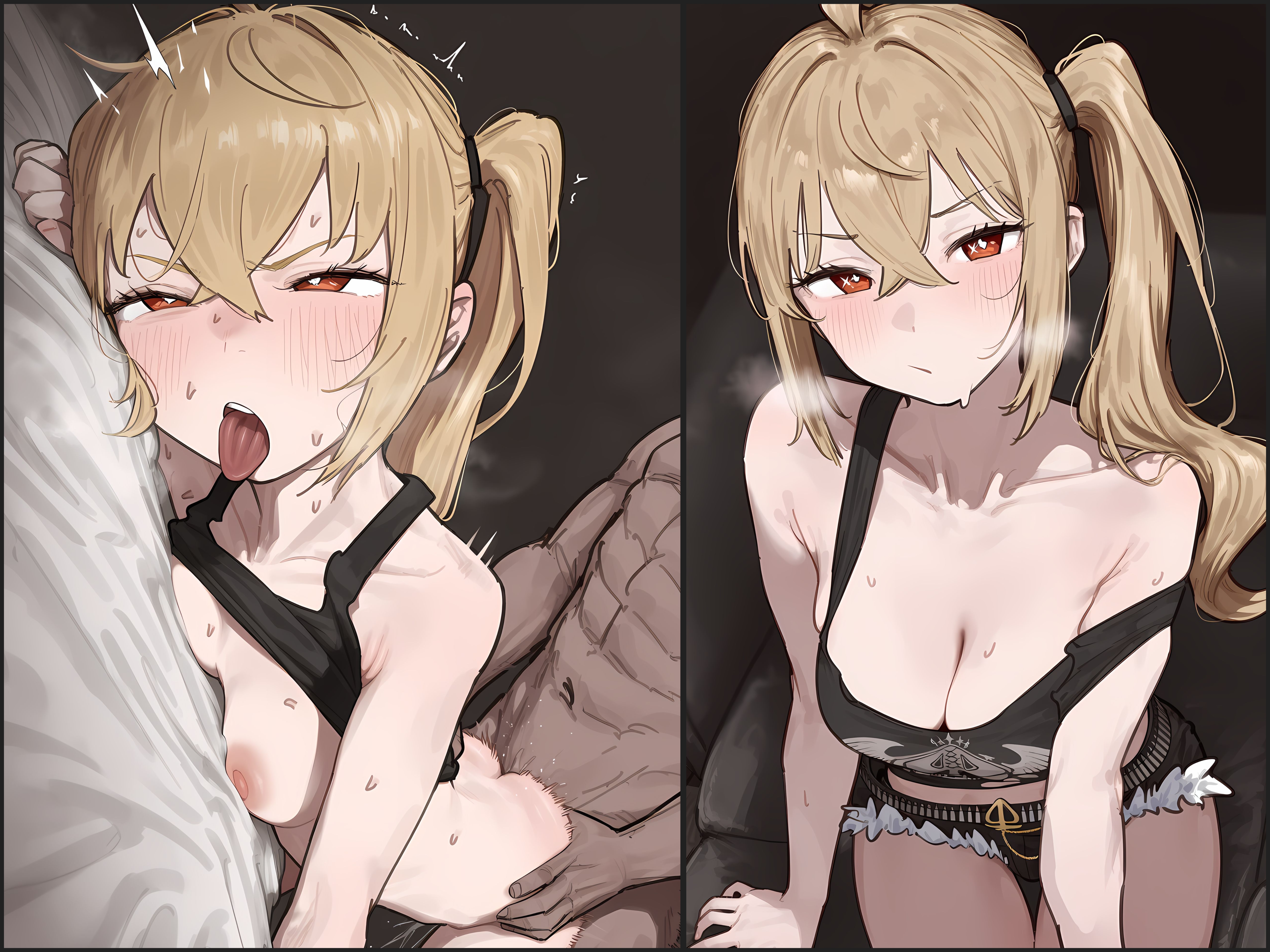 1girl, 2koma, abs, absurdres, age difference, ahegao, ai generated, anime style, ass, bald, blonde hair, breasts, breeding, bull, cheating, cuckold, cuckolding, curvy, dark skin, dark-skinned male, deep penetration, doggy style, hentai, hi res, high quality, high resolution, huge cock, interracial, light-skinned female, luciana de montefio, lucy (zenless zone zero), male domination, masterpiece, muscular, muscular male, netorare, nipples, ntr, nude, pale skin, patreon, patreon username, petite, petite body, petite breasts, petite female, pussy, raceplay, sex, size difference, small breasts, sons of calydon, spread legs, stomach bulge, sweat, teen, teen girl, teenage, teenage female, teenage girl, teenage tits, teenager, thighs, voluptuous, yonzu9797, zenless zone zero, zzz