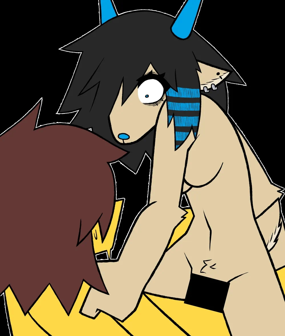 ambiguous gender, cat cow, cowgirl position, deltarune, dess holiday, dubious consent, female on top, intense stare, kris (deltarune), riding, yandere