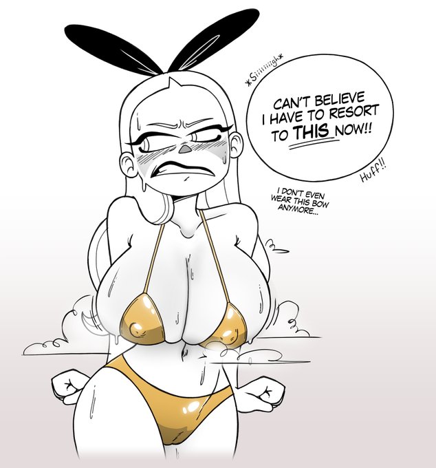 bikini, embarrassed female, nervous, nirami, tagme, text bubble