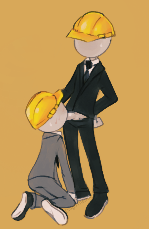 2boys 3d_dudes black_suit blowjob blush construction_helmet diegothedog domination gay male male/male meme on_knees simple_background stickman unnamed_character vkontakte