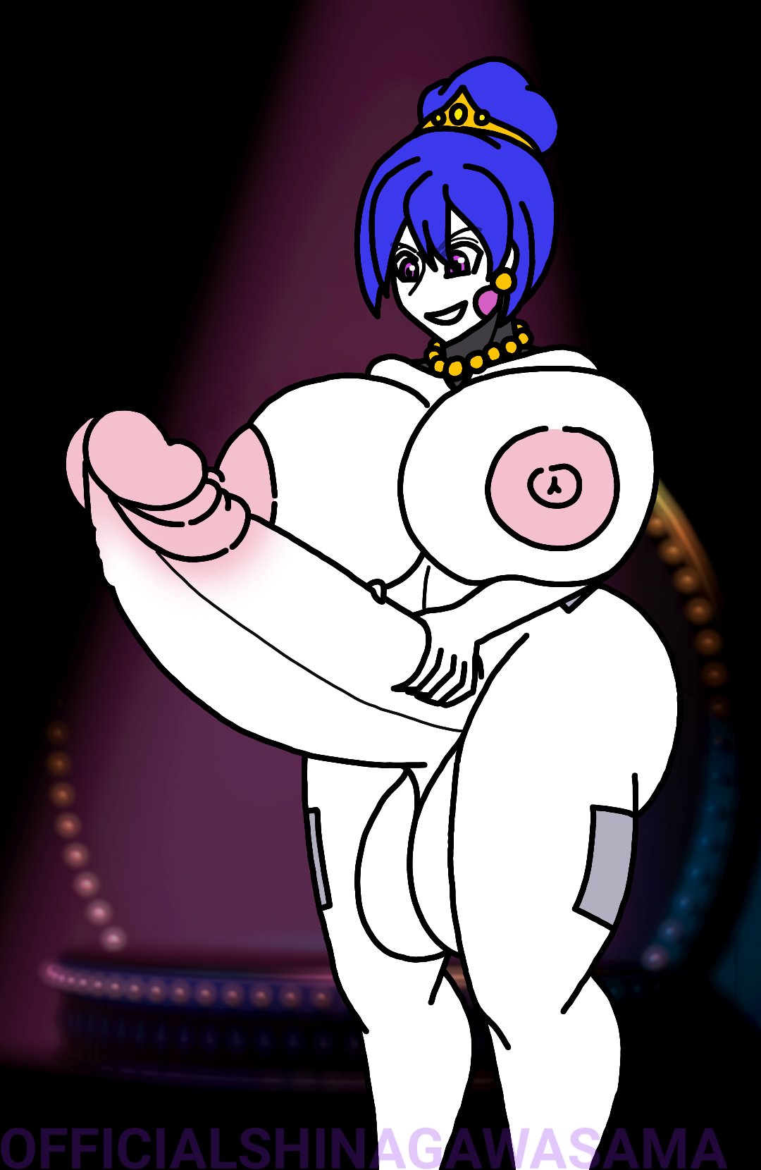 1futa animatronic ballora ballora_(fnafsl) ballora_(fnia) balls big_balls big_breasts big_penis blue_hair breasts five_nights_at_freddy's five_nights_at_freddy's:_sister_location five_nights_in_anime futa_only futanari huge_balls huge_cock humanoid humanoid_penis hyper hyper_breasts hyper_penis jewelry necklace nipples pale-skinned_futanari pale_skin penis pink_nipples purple_eyes shinagawasama sister_location solo standing thick_thighs tiara white_skin wide_hips