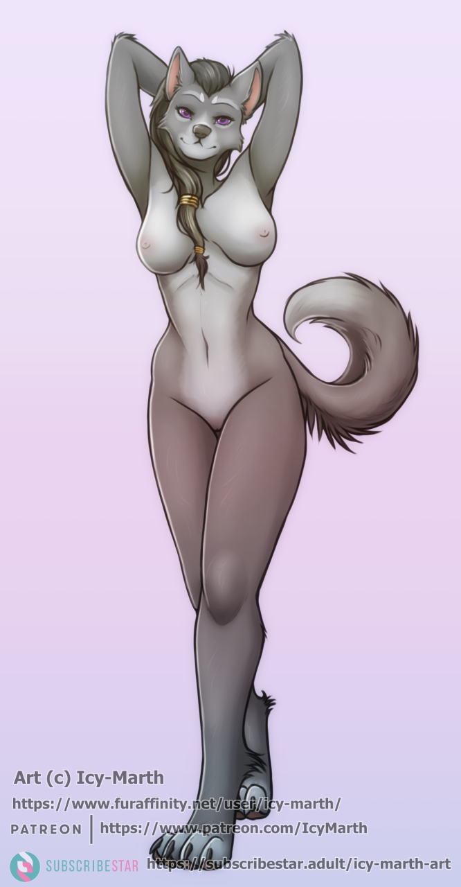 anthro blizzard_entertainment breasts canid canine canis female hi_res icy-marth mammal nude solo text url video_games warcraft were werecanid wolf worgen