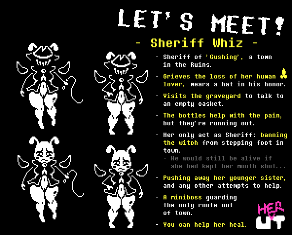 alternate_universe anthro arthropod blush breasts english_text female flying frown genitals highlights_(coloring) insects non-mammal_breasts pigeon_toed pussy shortstack solo standing text thick_thighs under(her)tail under(her)tail_love_and_lust underherteam undertale video_games whimsalot whip wide_hips wings