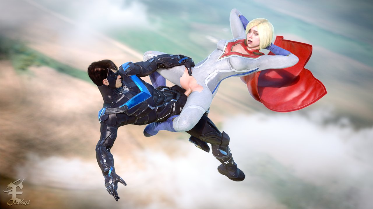 1boy 1girls 3d batman:_arkham_knight batman_(series) big_ass big_breasts big_butt blonde_hair blue_eyes bob_cut boots breasts cape dc dc_comics dick_grayson enjoying flying flying_sex injustice_2 karen_starr large_breasts looking_at_partner looking_at_penis looking_pleasured male nightwing pleasure_face power_girl source_filmmaker superhero superheroine superman_(series) thick_thighs vaginal_penetration wide_hips xieangel