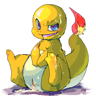 charmander color female female_only feral fire generation_1_pokemon nintendo nude pokémon_(species) pokemon pokemon_rgby shiny_charmander shiny_pokemon sitting solo tail tail_fire