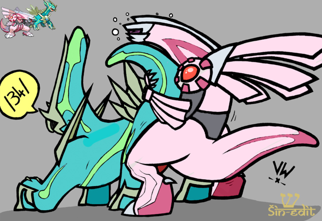 dialga nintendo palkia pokemon pokemon_(species) shin-edit