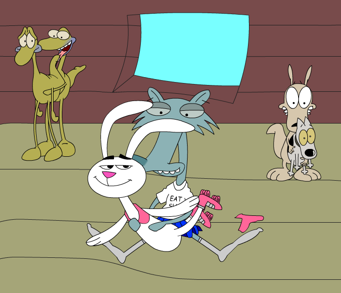 3pac anthro brothers canine chameleon chameleon_brothers chuck crossover dog furry gay green_skin incest interspecies leon male_only mammal marsupial mascot nickelodeon peter_wolfe rabbit reptile rocko rocko's_modern_life siblings spunky tan_fur trix_rabbit wallaby white_fur wolf yaoi