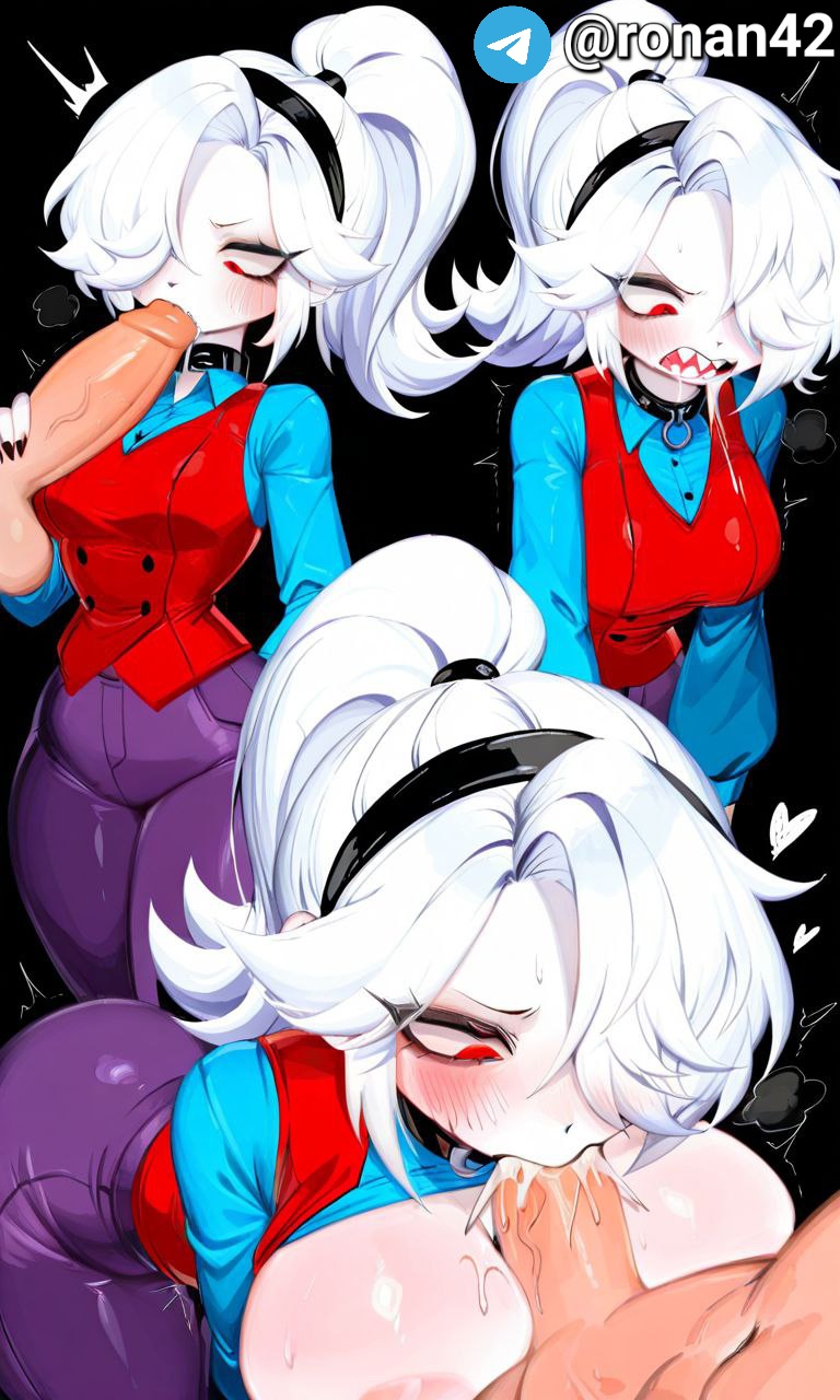 ai generated, blowjob, brawl stars, breasts, colette (brawl stars), cum, female, ronan42