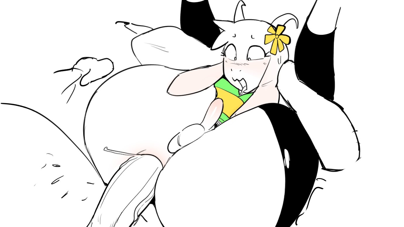 anal sex, asriel dreemurr, bubble butt, femboy, femboysub, feminine male, full nelson, legs apart, legs up, paulpla, twink, undertale