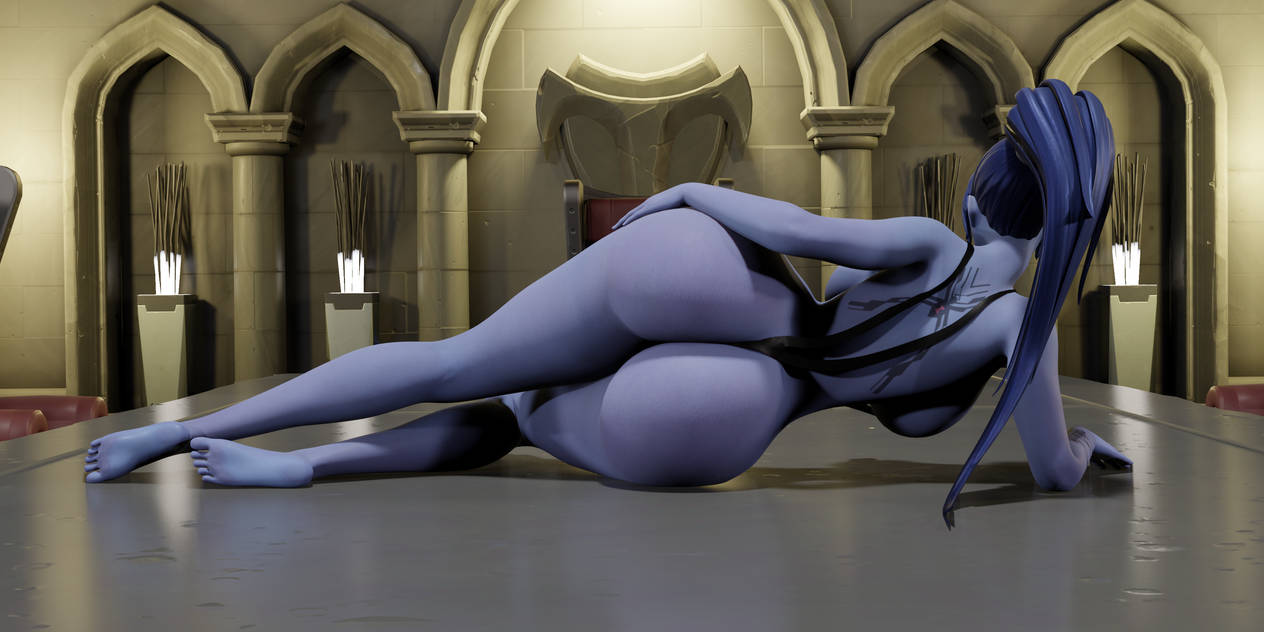 1girls, 3d, alternate ass size, alternate body type, alternate breast size, amelie lacroix, ass, assassin, big ass, big breasts, blizzard entertainment, blue body, blue skin, breasts, enormous ass, female, female only, gigantic ass, huge ass, huge breasts, large ass, large breasts, laying, long hair, long ponytail, love-crusader, lying, lying on side, overwatch, ponytail, purple skin, skin tight, sling bikini, solo, solo female, swimsuit, swimwear, thighs, video games, wide hips, widowmaker