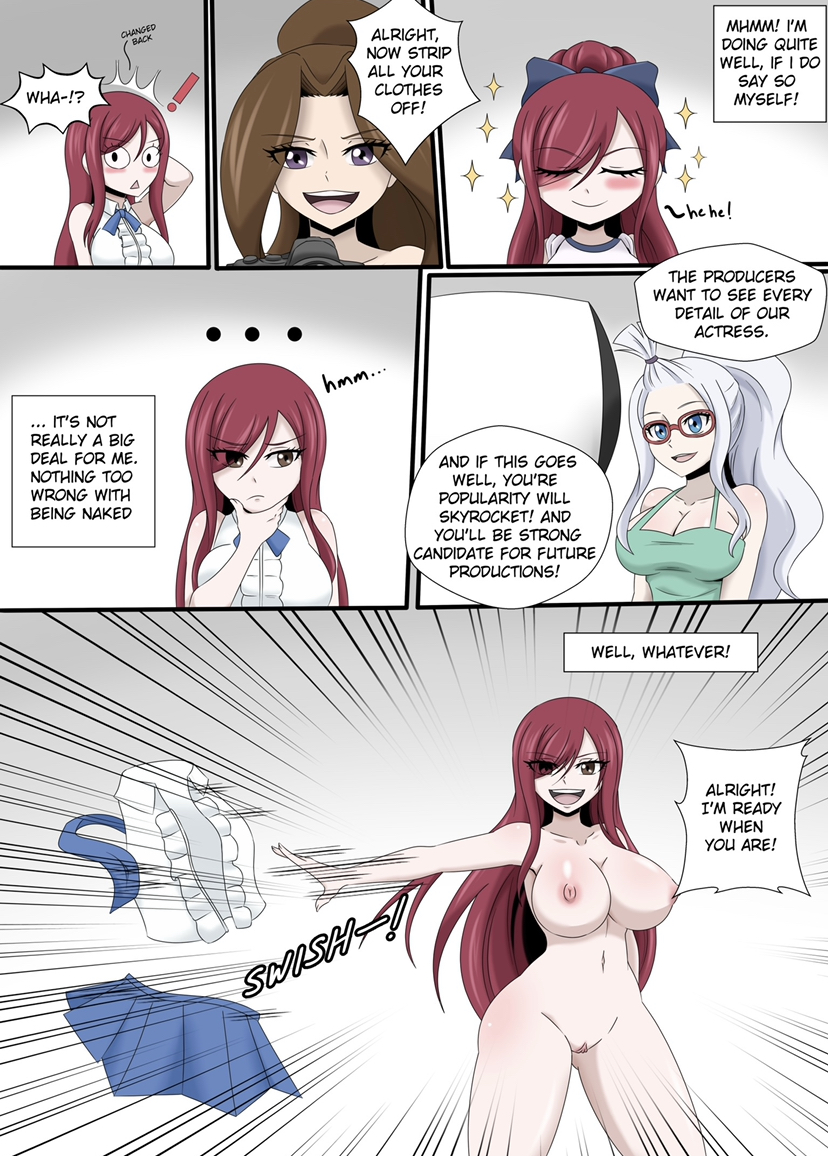 blue_eyes brown_eyes brown_hair cana_alberona clothing comic erza_scarlet fairy_tail ggc mirajane_strauss naked oppai red_hair shaved_pussy white_hair