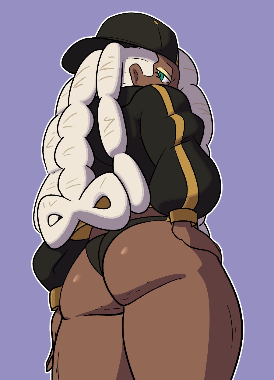 ass, cellulite, dark skin, dark-skinned female, female, gilf, granny, grey hair, impstripe, lime (pokemon), old, old woman, pokemon, ryme (pokemon), wrinkles