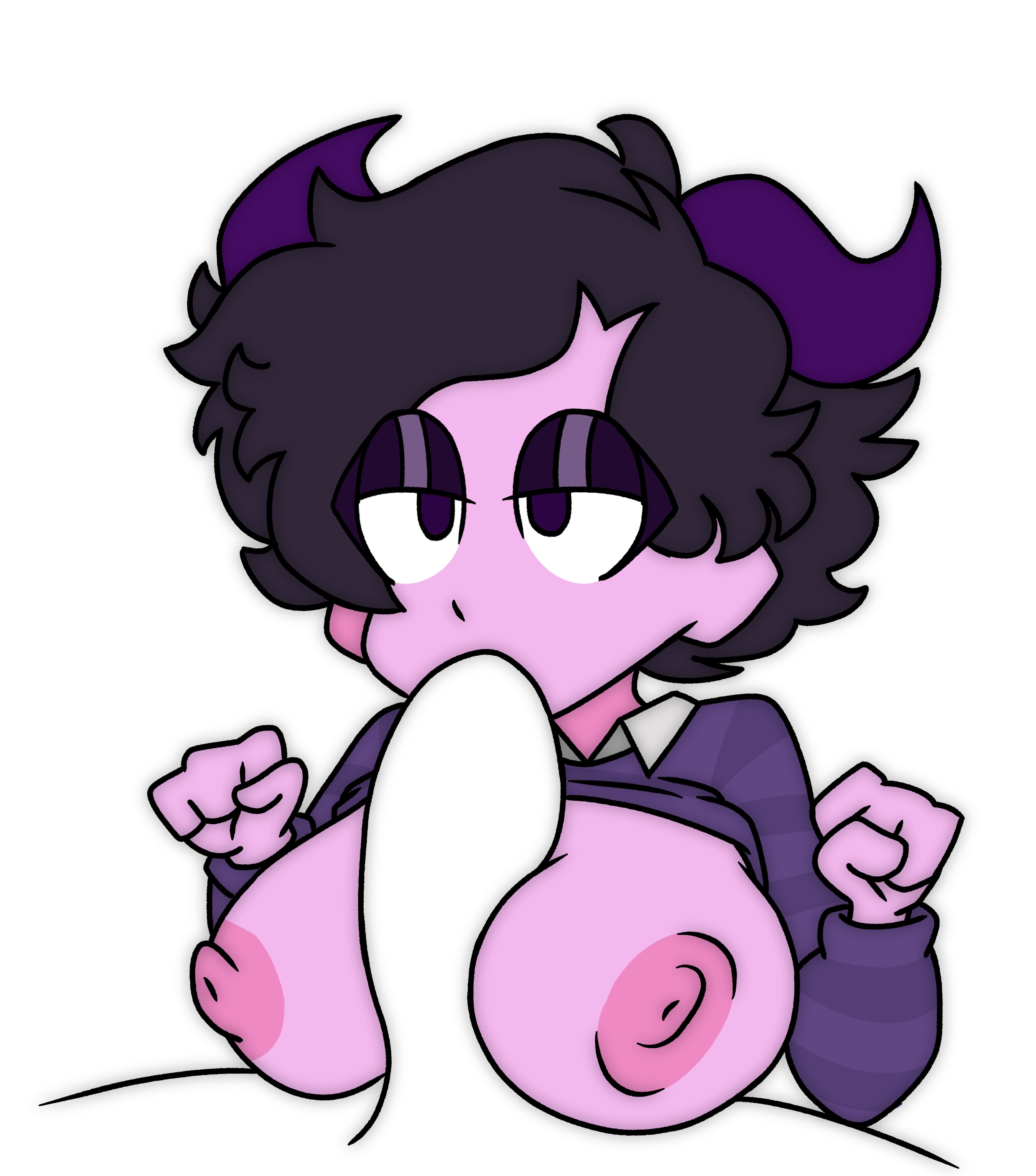 artist (bruhisbest), big breasts, blush, boobjob, breasts, consistent pov, female, first person view, giver pov, jellybean (mcyt), male, male pov, mcyt, minecraft, minecraft youtubers, paizuri, penetrating pov, penis, point of view, pov, pov male, purple eyes, purple hair, purple skin, twitch, twitch streamer, twitch.tv, twitter, twitter username, youtube, youtuber, youtubers