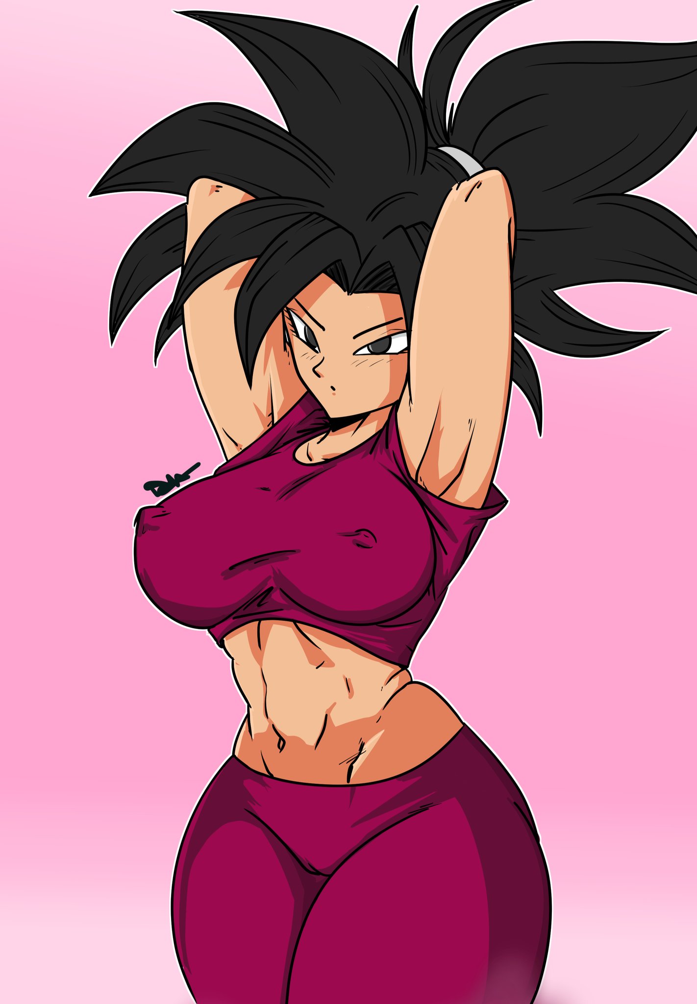 abs, dmzthelegend, dragon ball, dragon ball super, female, female saiyan, fusion, kefla