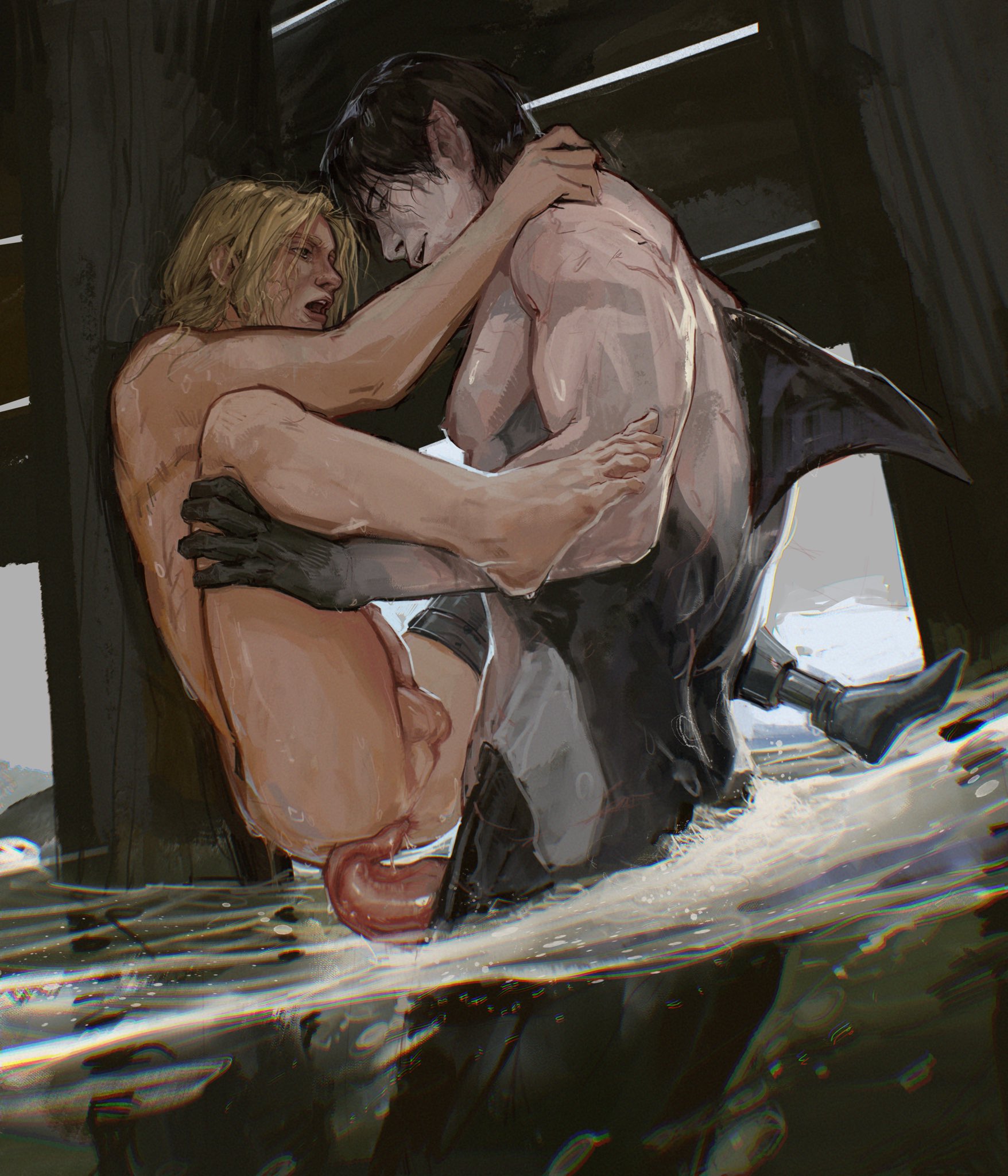 2boys, 2d (artwork), anal, anal sex, big dom small sub, big penis, dominant male, dripping wet, edward elric, fullmetal alchemist, interspecies, m/m, male, male/male, merfolk, merman, mermfolk, monster, monster cock, muscular, muscular male, ocean, orca, prehensile penis, redtil, roy mustang, size difference, submissive male, tail, tentacle, yaoi
