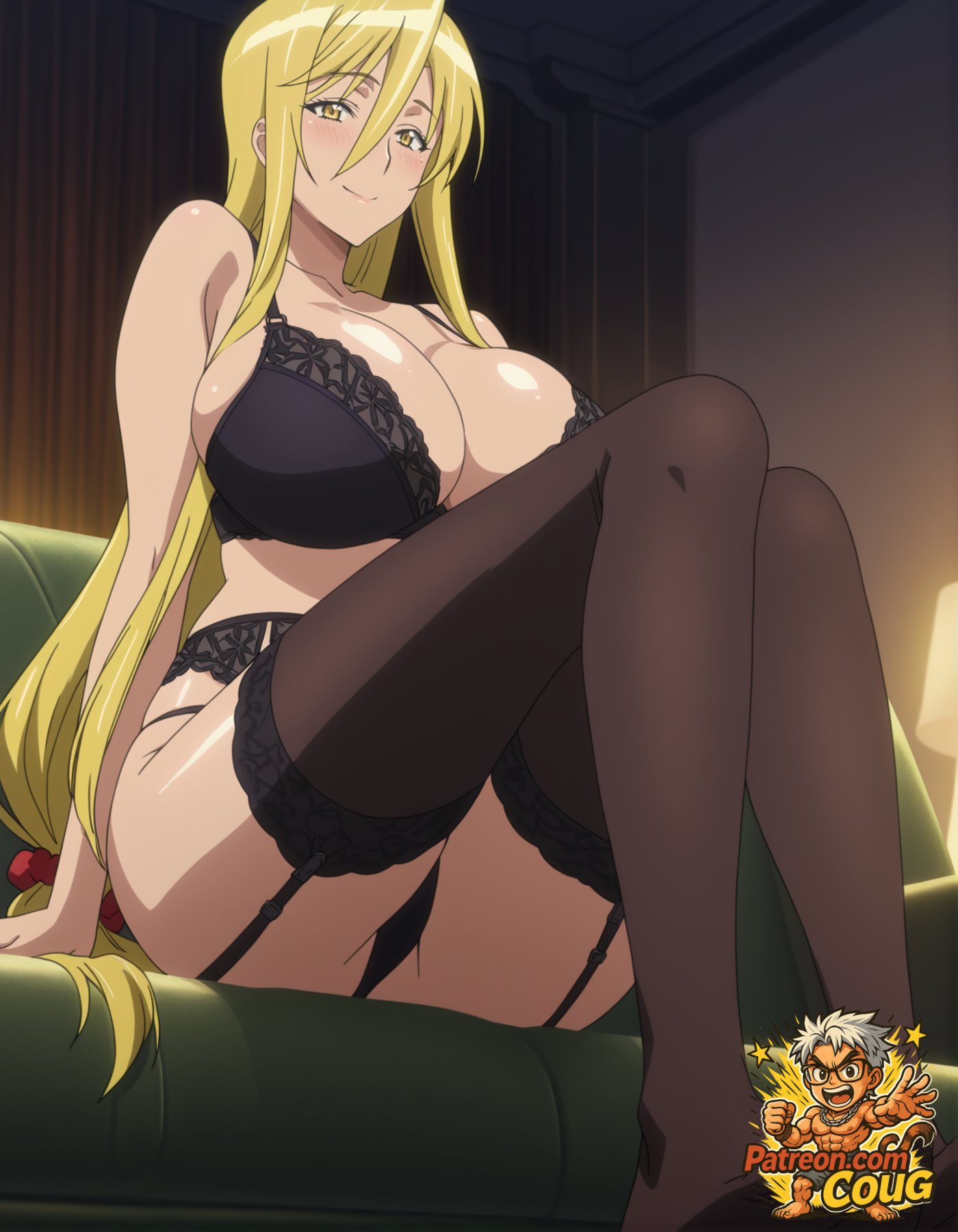 ai assisted, ai generated, coug, female, female only, highschool of the dead, marikawa shizuka, stable diffusion