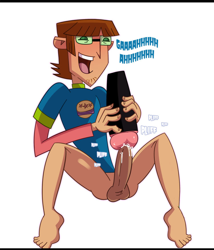 1boy 2015 balls big_penis blue_shirt bottomless bottomless_male brown_hair dark_penis erection facial_hair fleshlight ginger ginger_hair glasses green_glasses harold_(tdi) iyumiblue large_penis long_penis long_sleeves male_only male_solo masturbation nerd old_art onomatopoeia orange_hair penis pink_sleeves pleasure questionable_anatomy solo solo_male spread_legs testicles text tinted_eyewear total_drama_island white_background