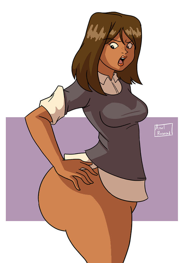ass, ass expansion, ass focus, ass grab, axel-rosered, big ass, big butt, brown hair, bubble ass, bubble butt, courtney (tdi), dark skin, dark-skinned female, edit, embarrassed, female, female focus, female only, sidelocks, total drama island