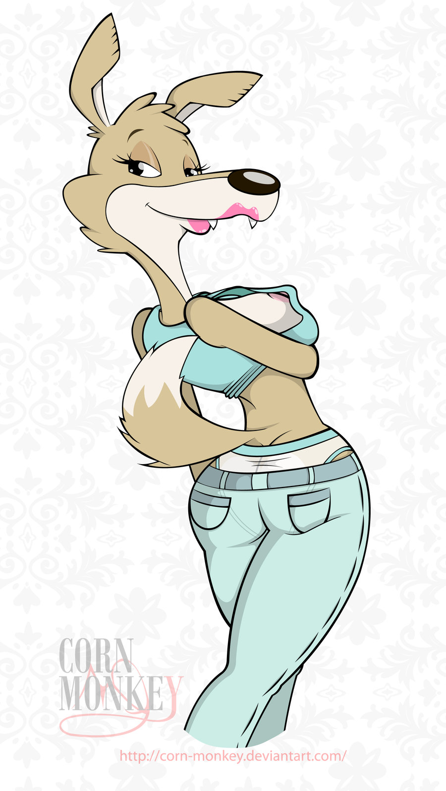 anthro blinky_bill_(series) canine clothed color corn_monkey daisy_dingo dingo female female_only fur furry mammal seductive_eyes seductive_smile solo tagme