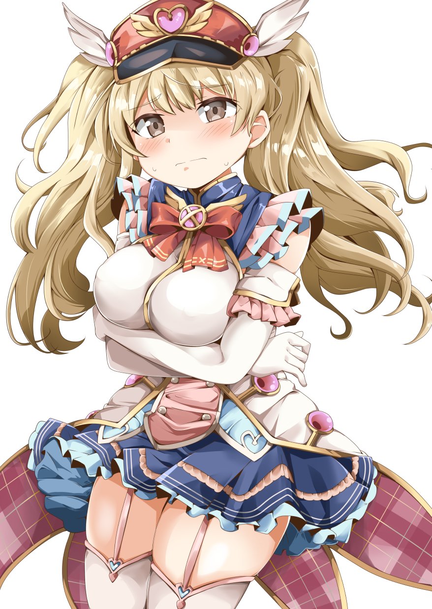 blonde_hair breast_squeeze garter_straps granblue_fantasy monika_weisswind