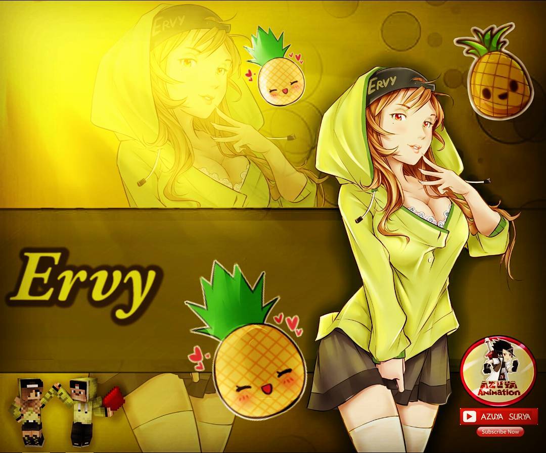 azuya-surya big_ass big_breasts big_butt big_thighs erpan1140 ervy1140 exposed_breasts genderbend genderbent genderswap milf minecraft_youtubers pineapple tight_clothing tight_skirt yellow_jacket ytmci