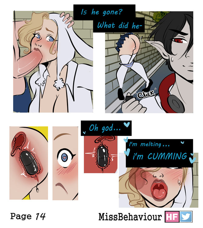 1girls, 2boys, adventure time, big penis, blonde hair, blue eyes, bunny ears, cartoon network, comic, comic page, english text, faceless male, female, fionna the human girl, flower, glory hole, head grab, lips, lipstick, male, marshall lee, missbehaviour, panties, panties around legs, panties down, penis, prince gumball, pussy, school uniform, schoolgirl, short skirt, stuck, stuck in wall, text, thick thighs, thighhighs, through wall, vampire, vibrator, vibrator in pussy, x-ray