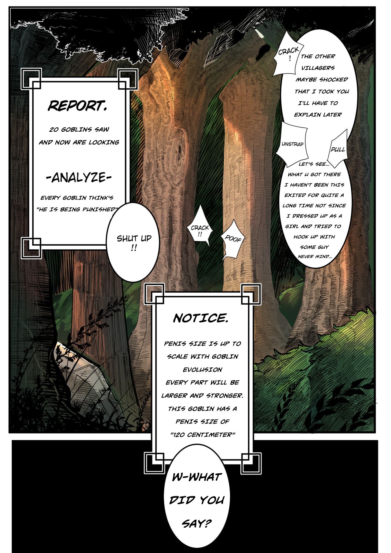 benimaru (tensei shitara slime datta ken), colored, comic, doujinshi, english text, forest, gay, green (artist), kaijin (tensei shitara slime datta ken), male, male only, manga, rigurd, rimuru tempest, speech bubble, tensei shitara slime datta ken, text, tree, yaoi