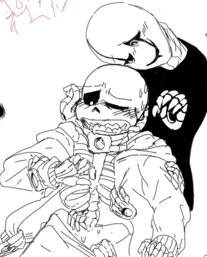 2boys choking disembodied_hand disembodied_hands gaster male male_only restrained sans undertale