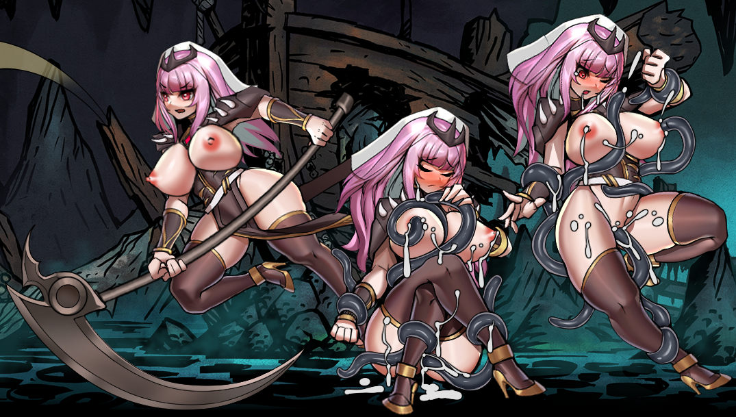 big breasts, breasts, crossed legs, cum, cum inside, darkest dungeon, female, hololive, hololive english, hololive myth, huge breasts, large breasts, mori calliope, niur, tentacle, tentacle sex, virtual youtuber