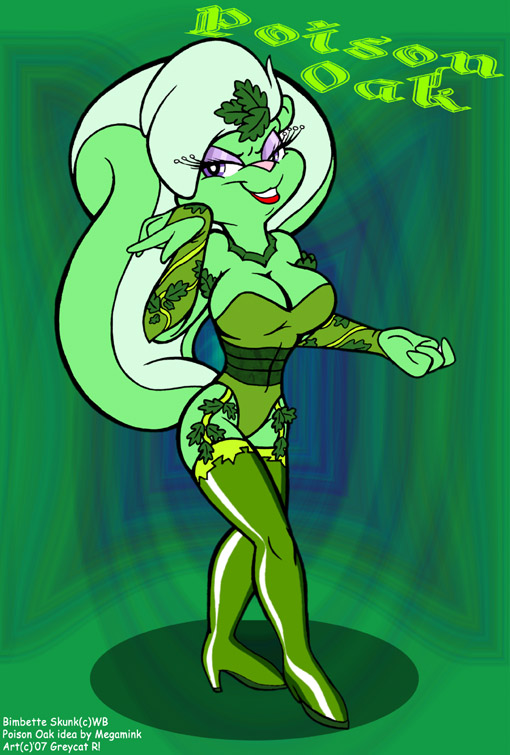 2007 anthro bimbette eyeshadow female furry green_fur greycat_r lipstick skunk solo tiny_toon_adventures warner_brothers