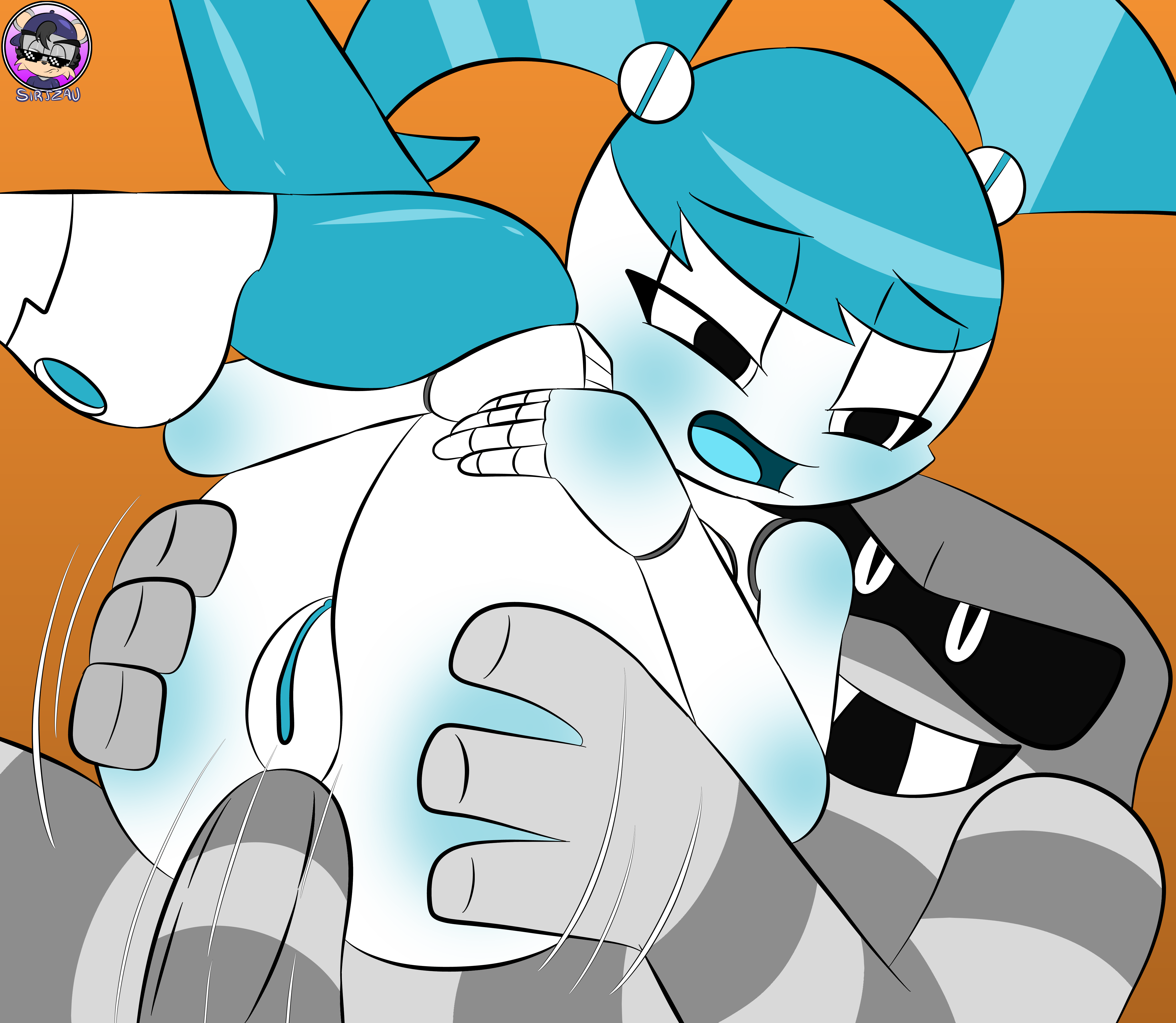 anal, anal sex, crater critter, female, female penetrated, grabbing, grabbing ass, hand on butt, jenny wakeman, male, male penetrating, male penetrating female, my life as a teenage robot, nickelodeon, nicktoons, open mouth, pussy, robot girl, robot humanoid, sirjzau, tongue, xj-9