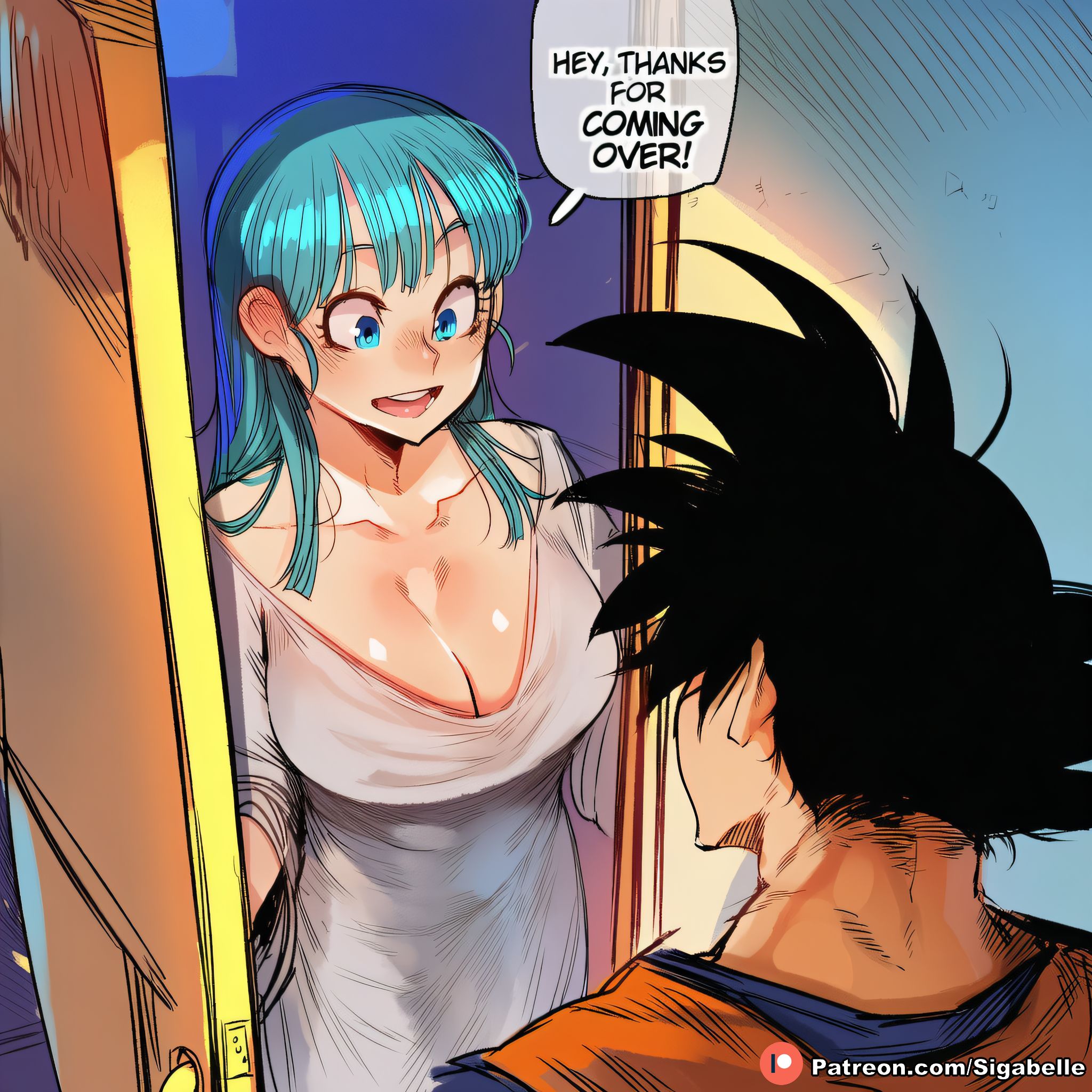 1boy, 1girls, ai assisted, ai generated, anime, anime style, big ass, big breasts, breasts, bulma briefs, cheating, cheating wife, cleavage, curvaceous, curvaceous body, curvaceous female, curvaceous figure, doorway, dragon ball, dragon ball super, dragon ball z, female, female focus, fit female, girly, hourglass figure, huge ass, huge breasts, ntr, patreon, pussy, sexy, shiny, sigabelle, son goku, texting, uncensored, vagina, voluptuous, voluptuous female, waifu, waifu diffusion