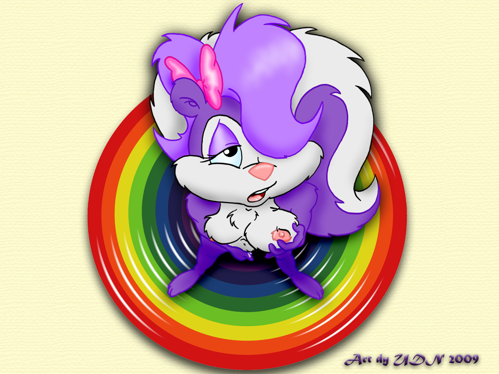 2009 above_view anthro breasts female female_only fifi_la_fume purple_fur skunk solo standing tagme tiny_toon_adventures udn