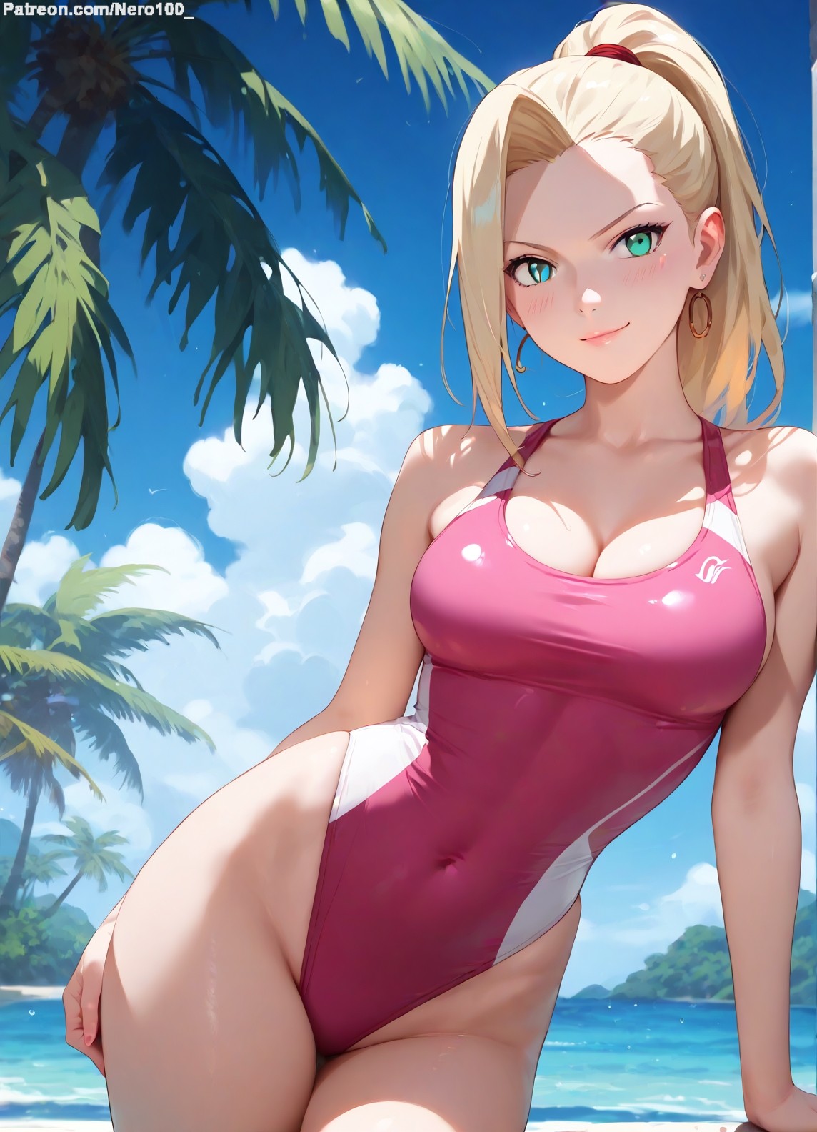 1girls, 2d, ai generated, areolae, big breasts, bikini, bikini bottom, bikini top, blonde female, blonde hair, boruto: naruto next generations, breasts, chest, curvy, curvy figure, cute, cute face, detailed, eyelashes, eyeshadow, female, female only, fit, fit female, focus, hair, high quality, ino yamanaka, large breasts, legs, light skin, light-skinned female, lips, lipstick, long hair, makeup, mascara, naruto, naruto (series), naruto shippuden, outdoors, outside, pale skin, pale-skinned female, perky breasts, ponytial, posing, seductive, seductive look, stable diffusion, swimsuit, swimwear, tagme, thighs, thin waist