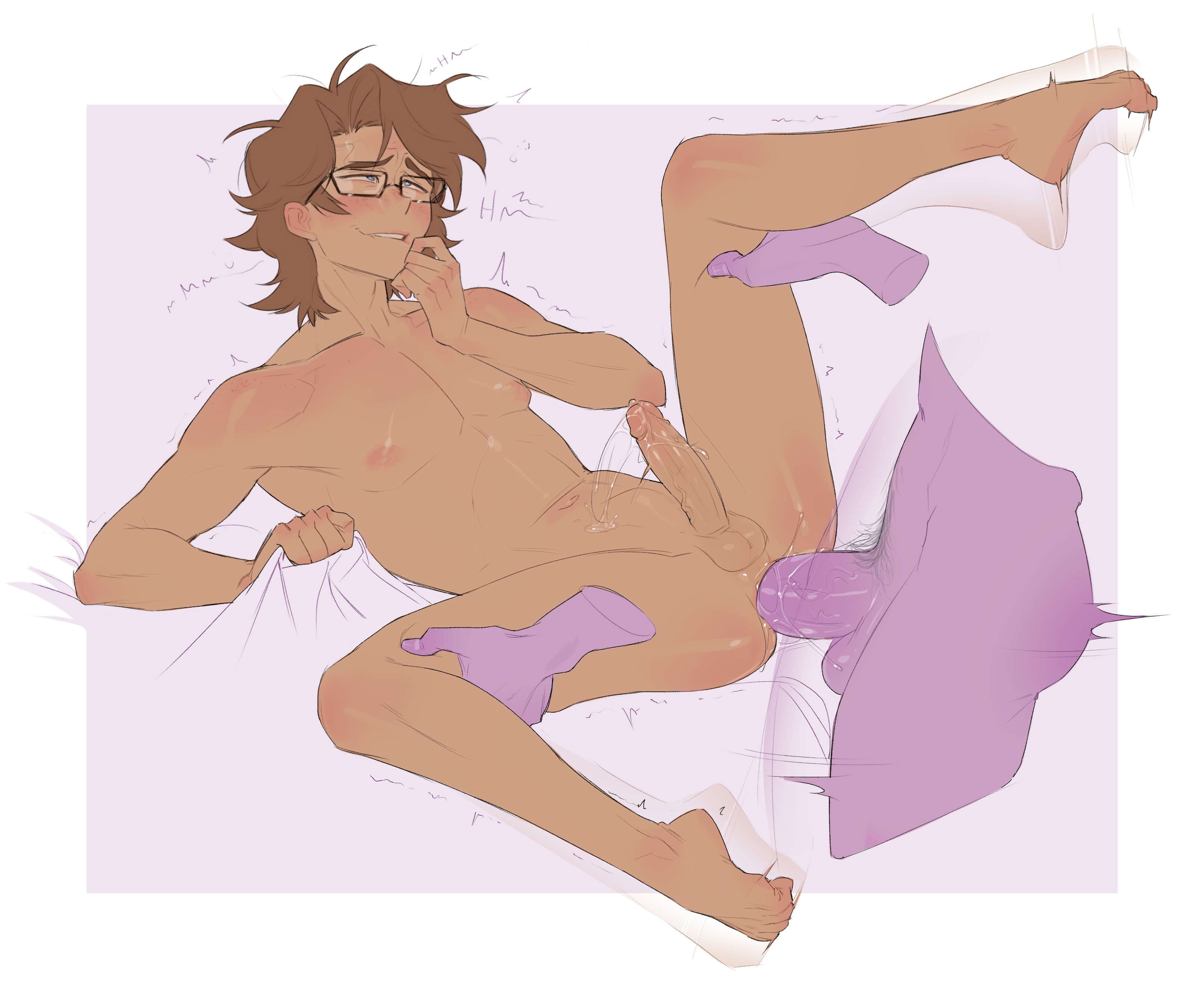 2boys, anal, biting lip, cute male, erection, gay, lacryboy, male, male only, male/male, melanpsycholia, nude, penis, precum, purple skin, sex, spread legs, twink, wet, yaoi