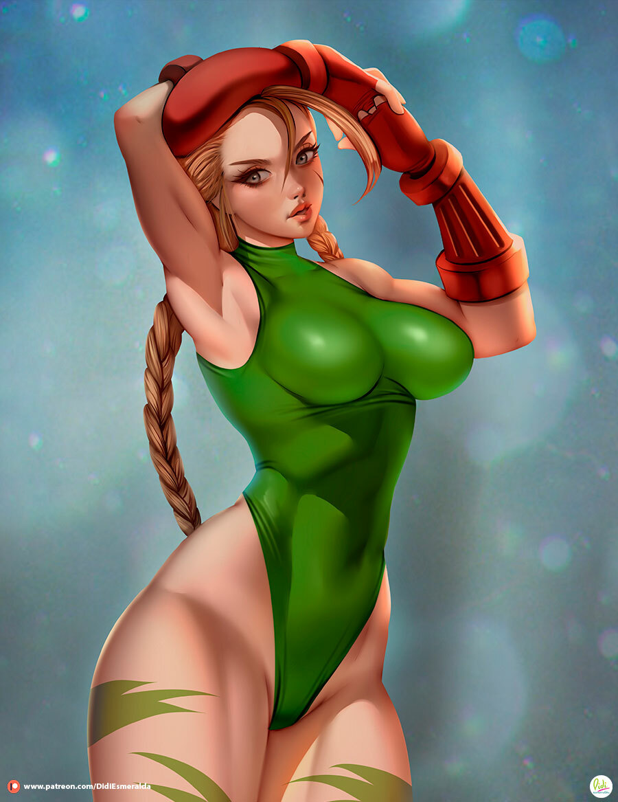 1girls, big breasts, breasts, cammy white, capcom, didi esmeralda, female, female only, large breasts, leotard, solo, street fighter, street fighter ii, thick thighs, thunder thighs, wide hips