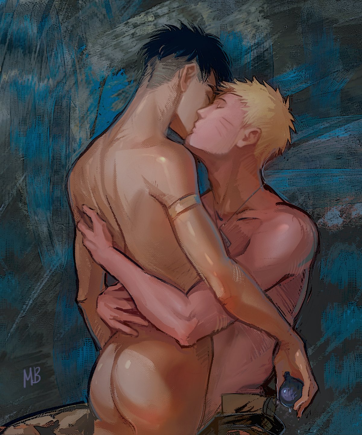 2boys armwear ass ass_focus big_ass big_butt black_hair blonde_hair boruto:_naruto_next_generations completely_naked completely_nude dat_ass dilf embrace father_and_son gay incest kawaki kissing light-skinned_male light_skin male male/male male_only mature mbyak naked naruto naruto_(series) necklace nude nude_male romantic romantic_ambiance sex short_hair shounen_jump sitting spiky_hair standing topless topless_male twink uzumaki_naruto whisker_markings yaoi yellow_hair