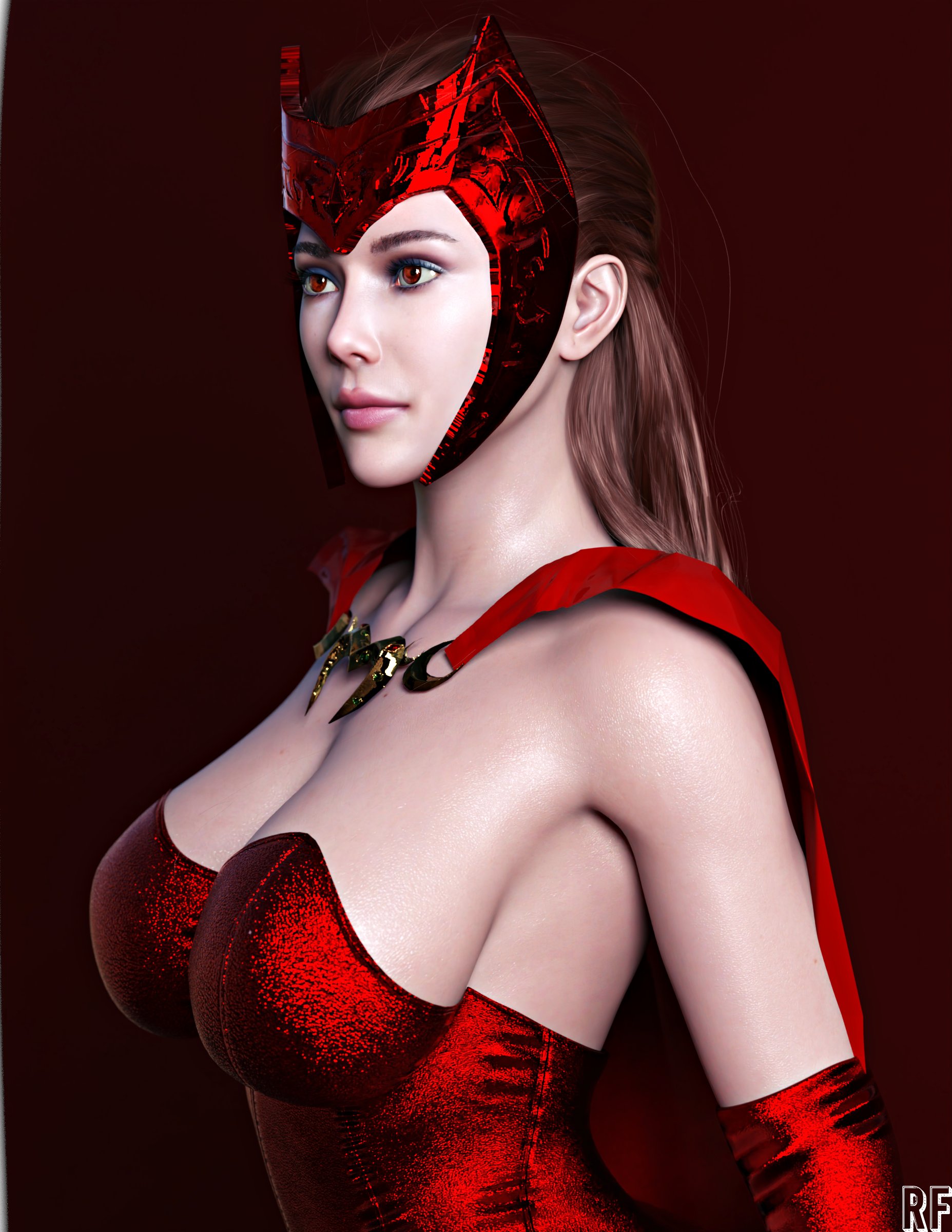 1girls, 3d, avengers, big breasts, breasts, elizabeth olsen, female, female only, large breasts, marvel, marvel comics, mutant (marvel), rude frog, scarlet witch, solo, superheroine, wanda maximoff, x-men