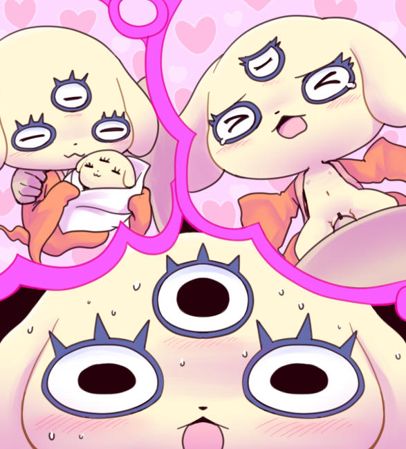 3_eyes baby blush canine espy eyelashes flat_chest furry level-5 mother multi_eye nollety satori-chan sweat vaginal_penetration yo-kai_watch youkai youkai_watch yōkai