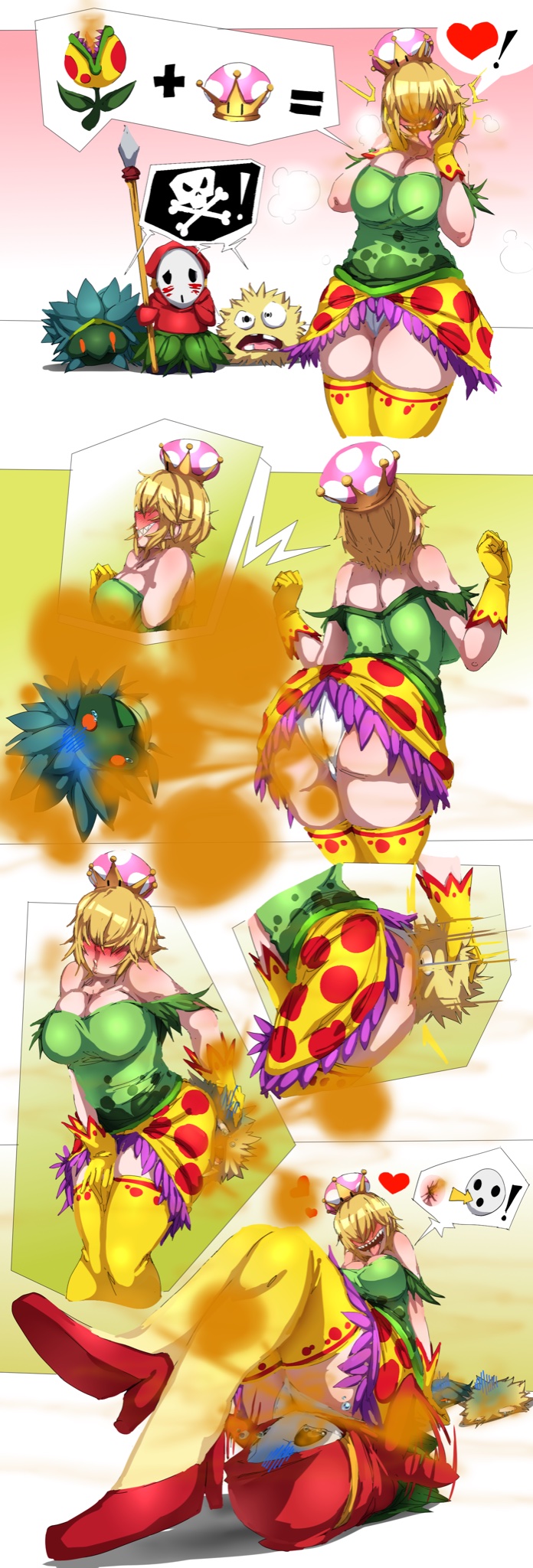 1girls big_ass big_breasts big_butt blush cleavage facesitting fart fart_cloud fart_fetish farting farting_in_face female fuzzy_(mario) heart lazei mario_(series) new_super_mario_bros._u_deluxe nintendo panties paper_mario paper_mario:_the_thousand-year_door piranette piranha_plant putrid_piranha sharp_teeth shy_guy smile spear_guy tears text_bubble thick_thighs thighhighs white_panties yoshi's_island