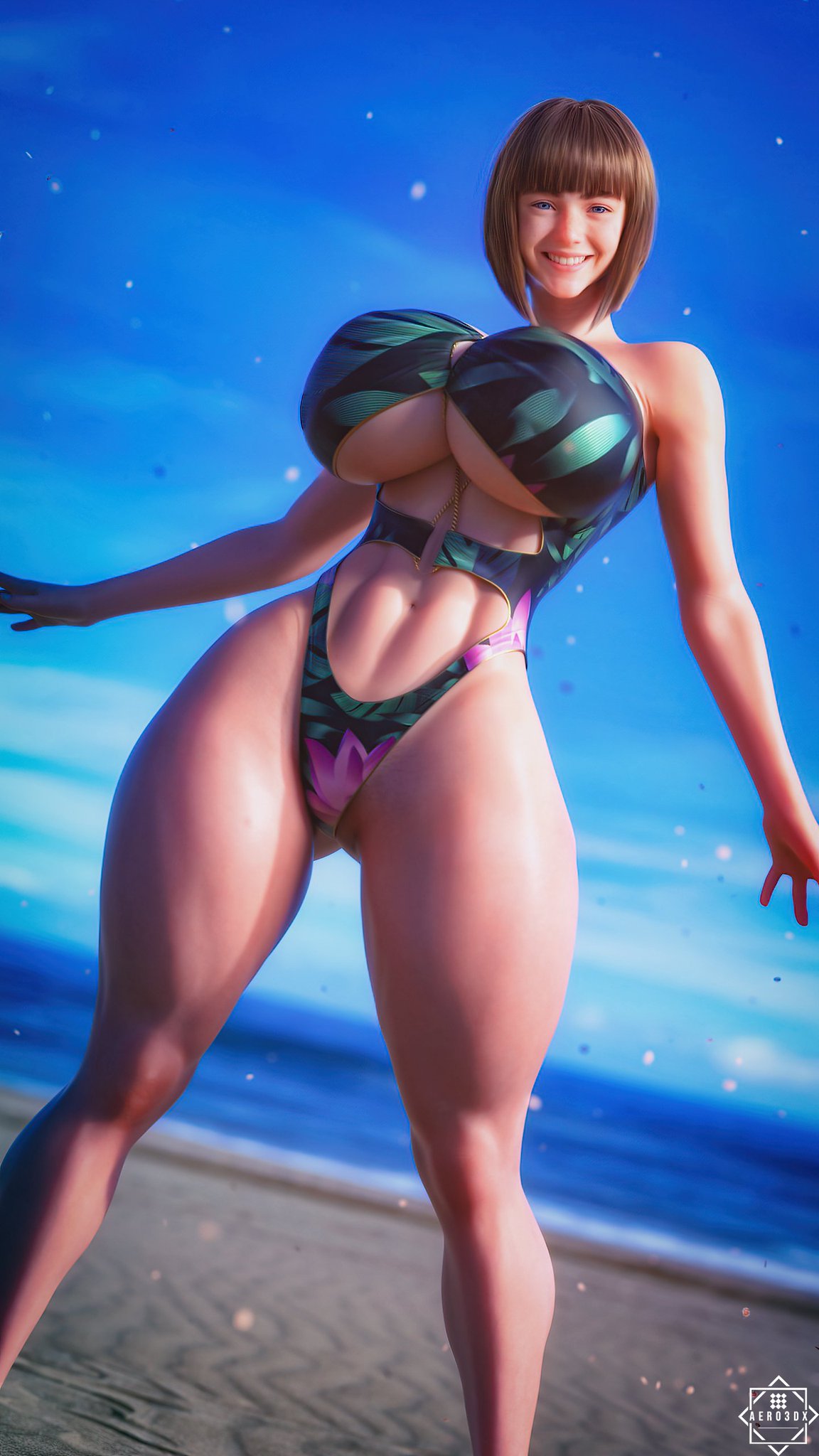 1girls 3d aero3dx artist_name ass big_ass big_breasts bimbo breasts bubble_ass bubble_butt busty charlotte_(aero3dx) clothing dat_ass female hips hourglass_figure huge_breasts human large_breasts legs light-skinned_female light_skin lips mirage3dx one-piece_swimsuit original original_character shiny shiny_skin slushe_(website) swimsuit thick_ass thick_legs thick_thighs thighs toned voluptuous watermark wide_hips