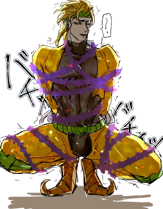 1boy blonde_hair bondage dio_brando jojo's_bizarre_adventure male male_focus male_only solo solo_male stand_(jjba) stardust_crusaders tentacle_on_male